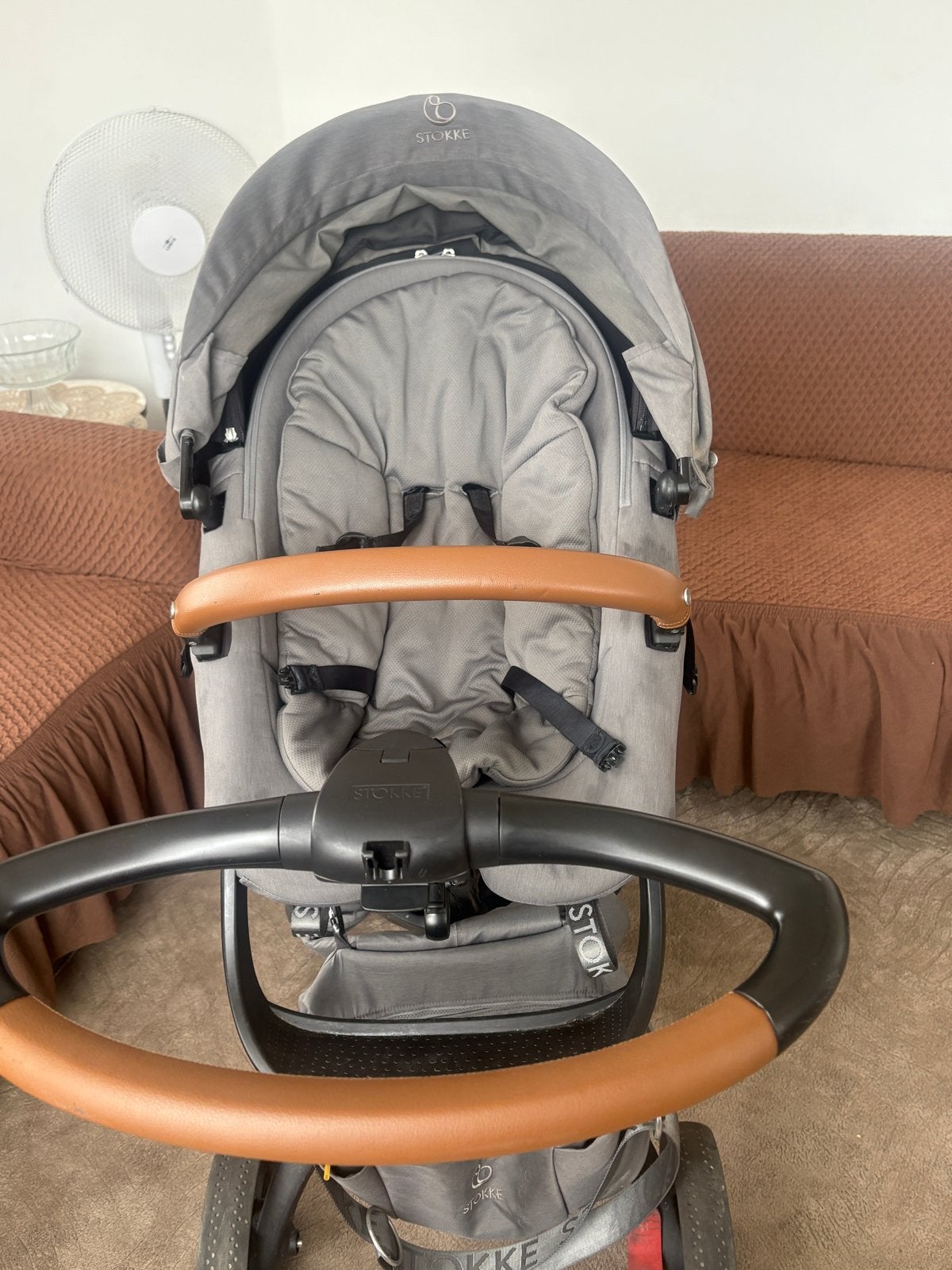 Stokke kinderwagen - Grijs met bruine accenten, Ophalen, Gebruikt, Kinderwagen, Overige merken