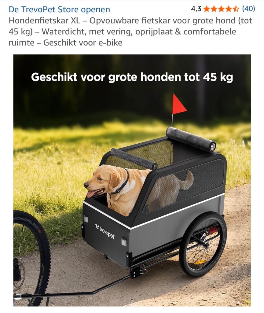 Honden Fietskar, Fietsen en Brommers, Fietsaccessoires | Aanhangers en Karren, Ophalen, Zo goed als nieuw, Hondenkar, 40 tot 60 kg