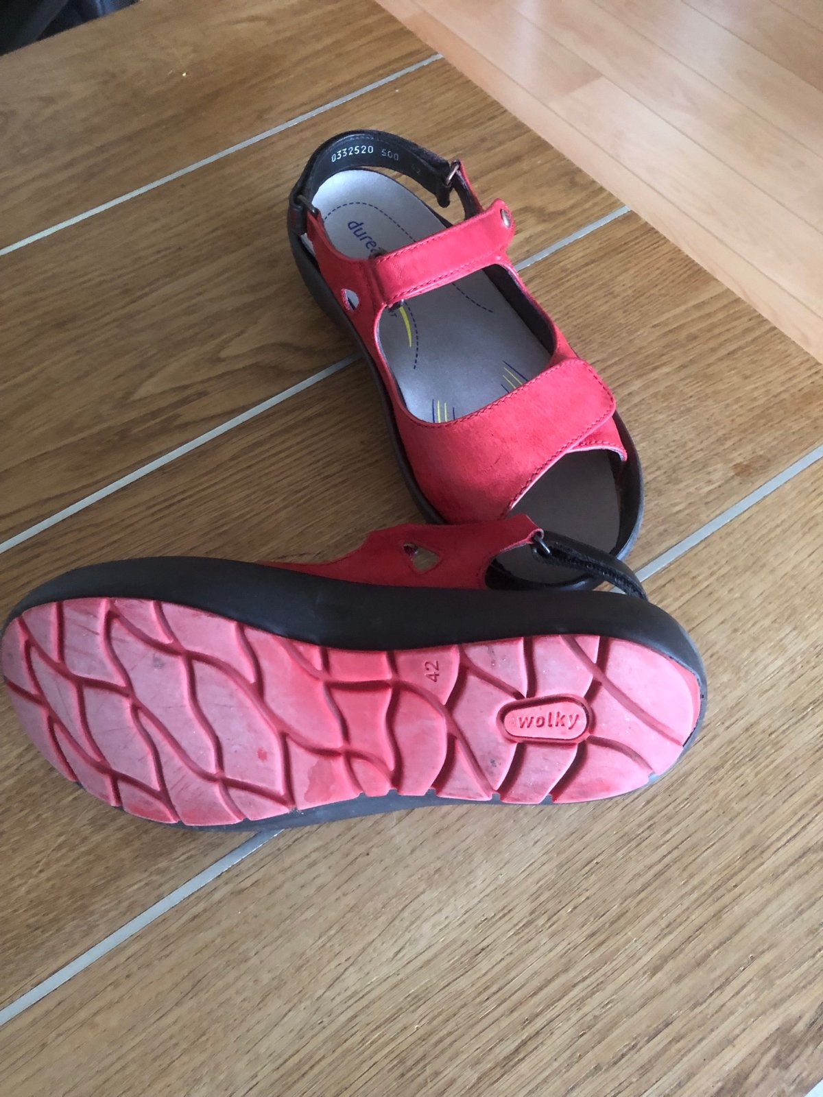 Wolky sandalen, maat 42 - Weinig gedragen, Ophalen of Verzenden, Zo goed als nieuw, Rood, Sandalen of Muiltjes
