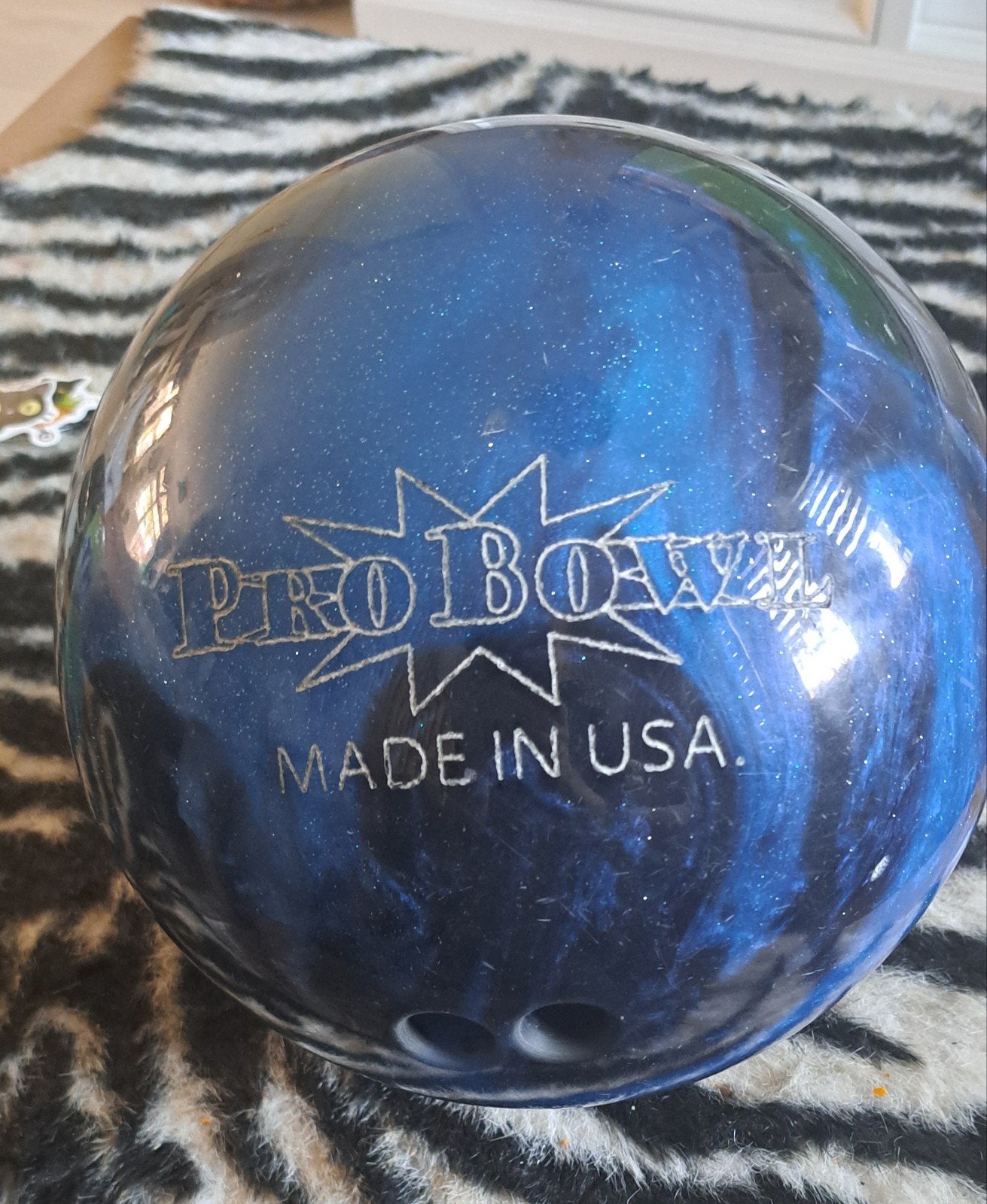Kinder bowlingbal blauw met glitters 4,6 kg + tas, Ophalen