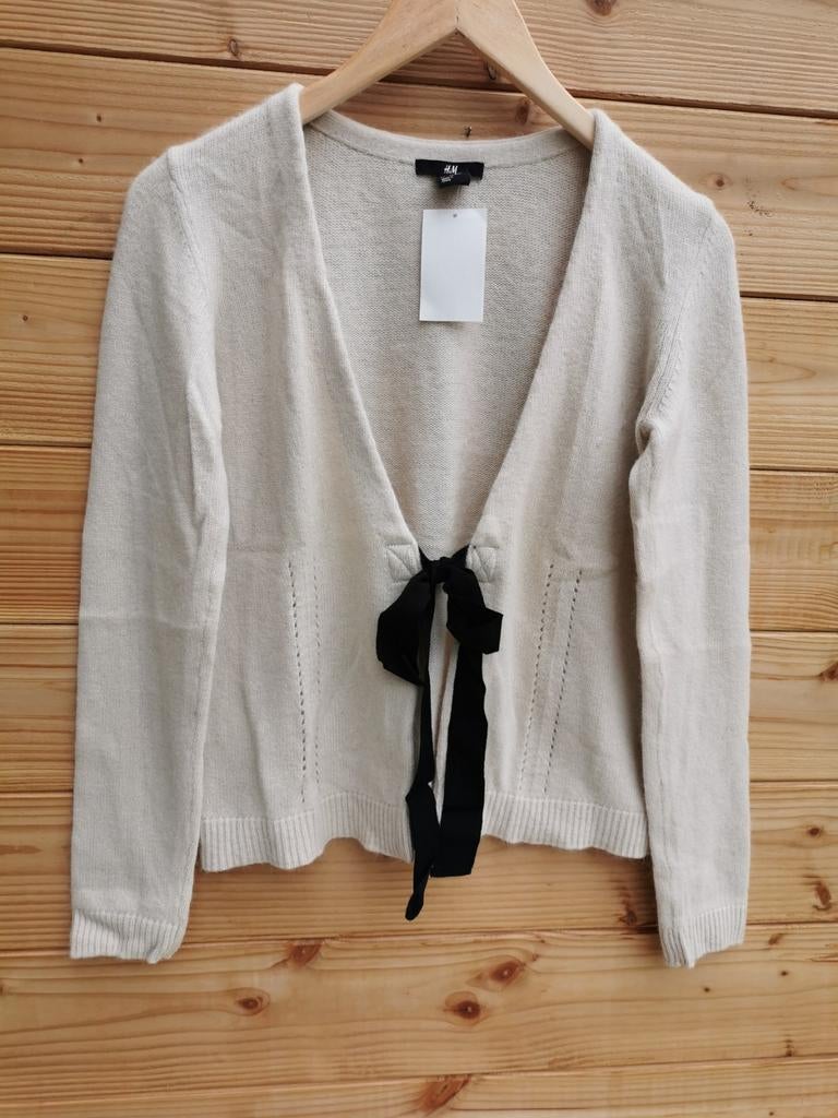 H&M angora vest mt. XS/S, H&M, Verzenden, Beige, Nieuw