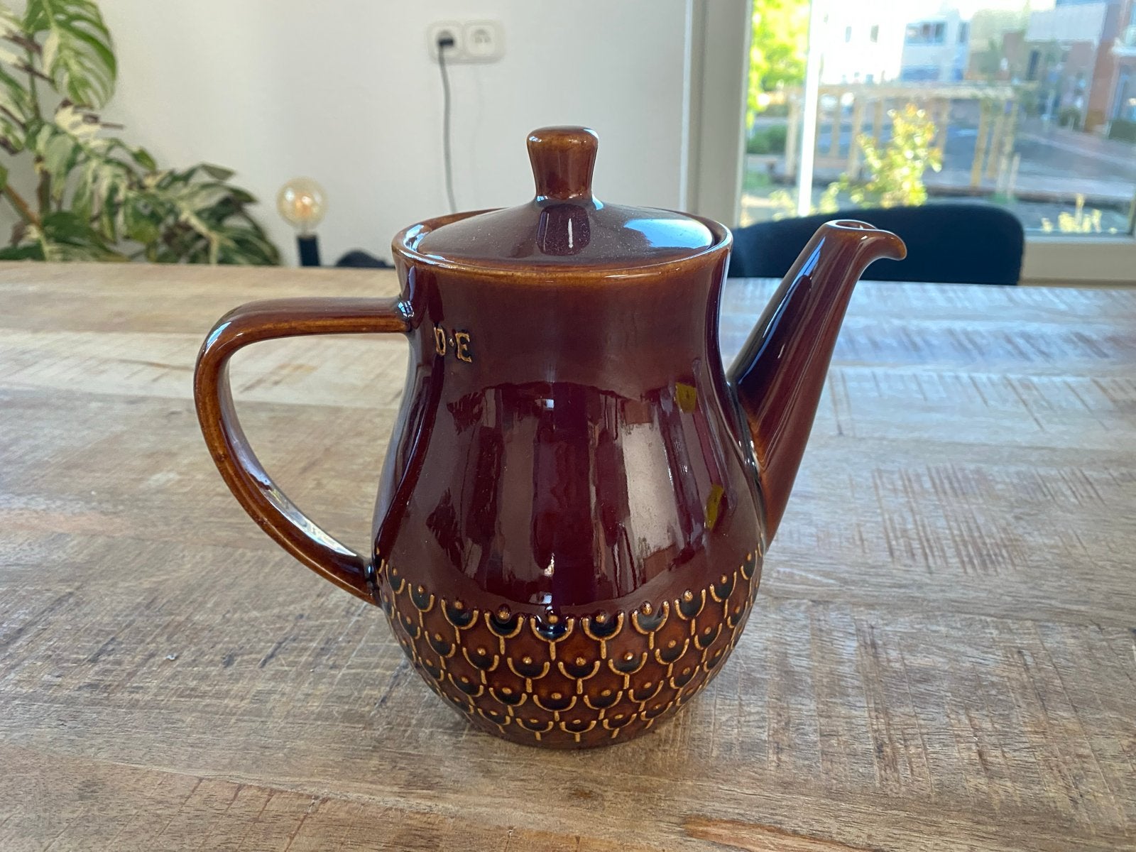 Douwe Egberts Koffiekan / Theekan - Geglazuurd, Antiek en Kunst, Ophalen of Verzenden