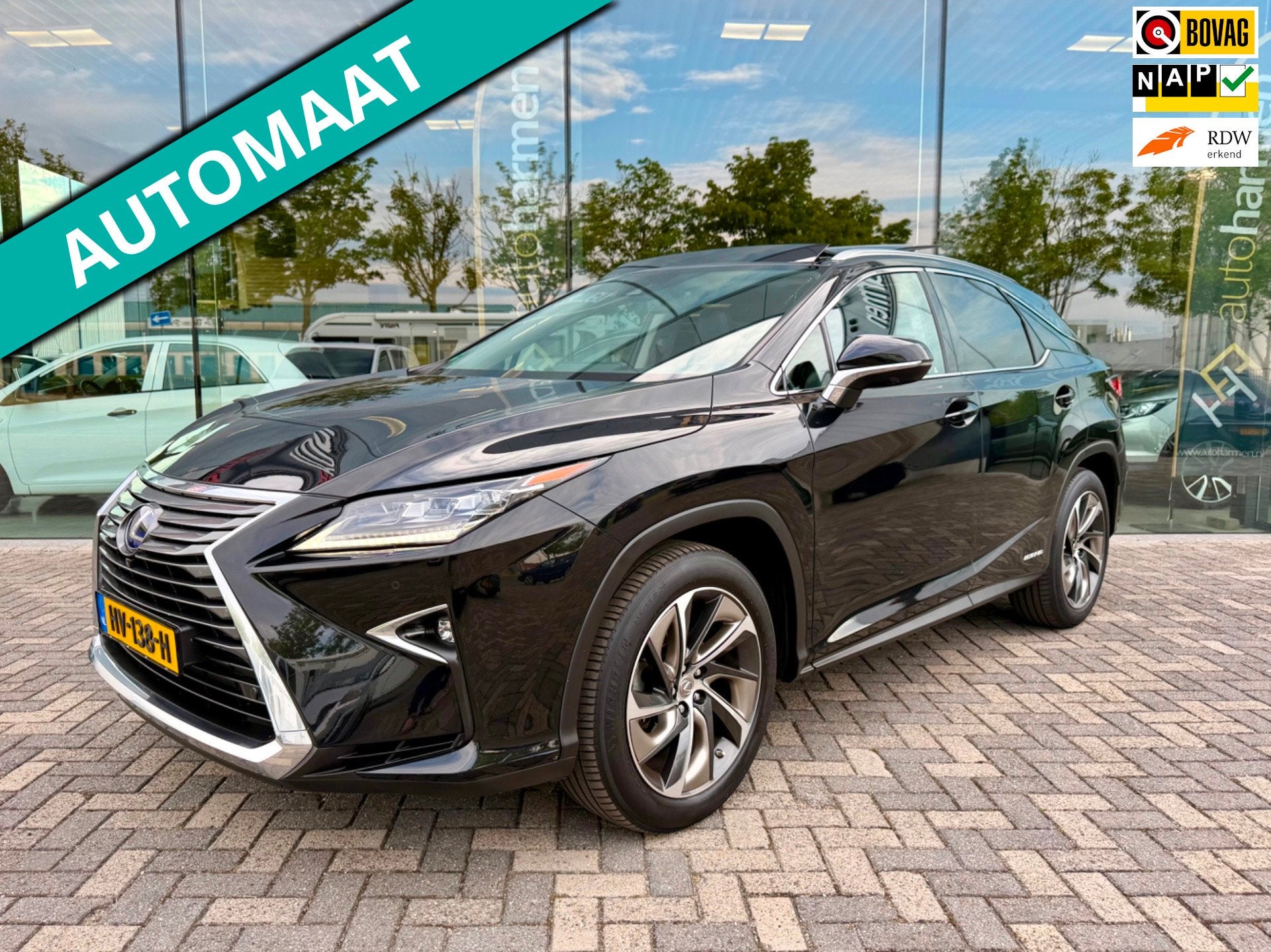 Lexus RX 450h 4WD President Line, NAP, Full Options, Trekhaa, Auto's, Automaat, 2000 kg, 138 €/maand, Zwart