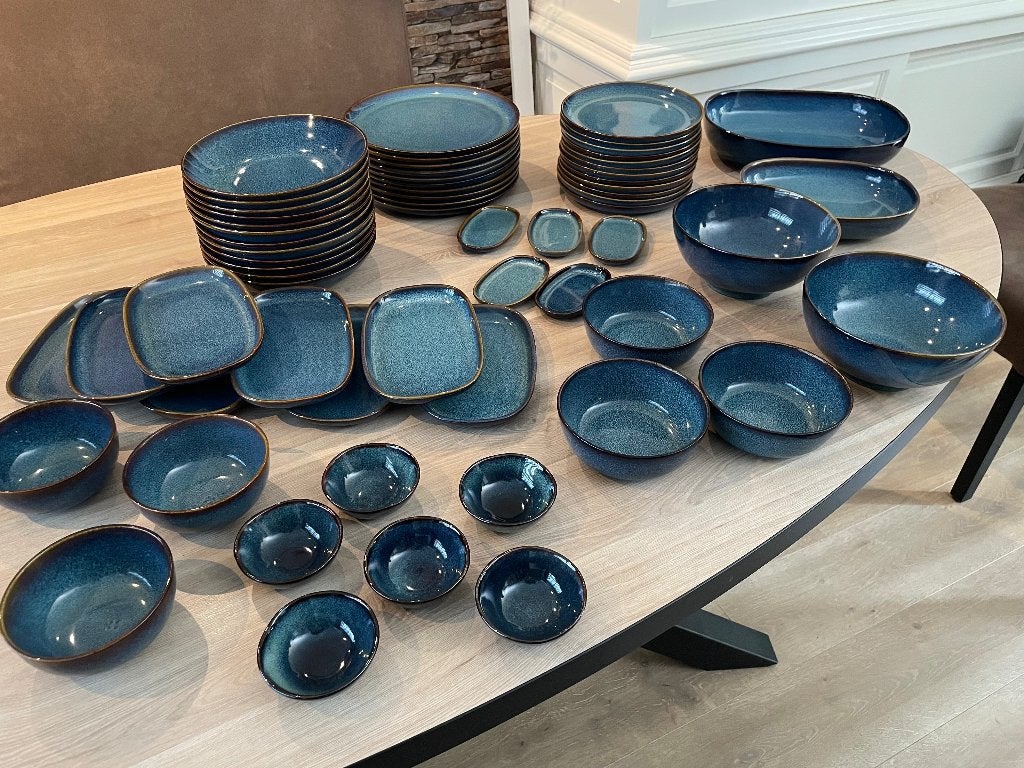 Ikea blauw servies Gladelig, Huis en Inrichting, Keuken | Servies, Ophalen, IKEA, Zo goed als nieuw, Bord(en)