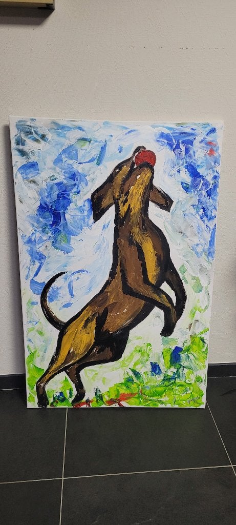 Schilderij hond, Ophalen