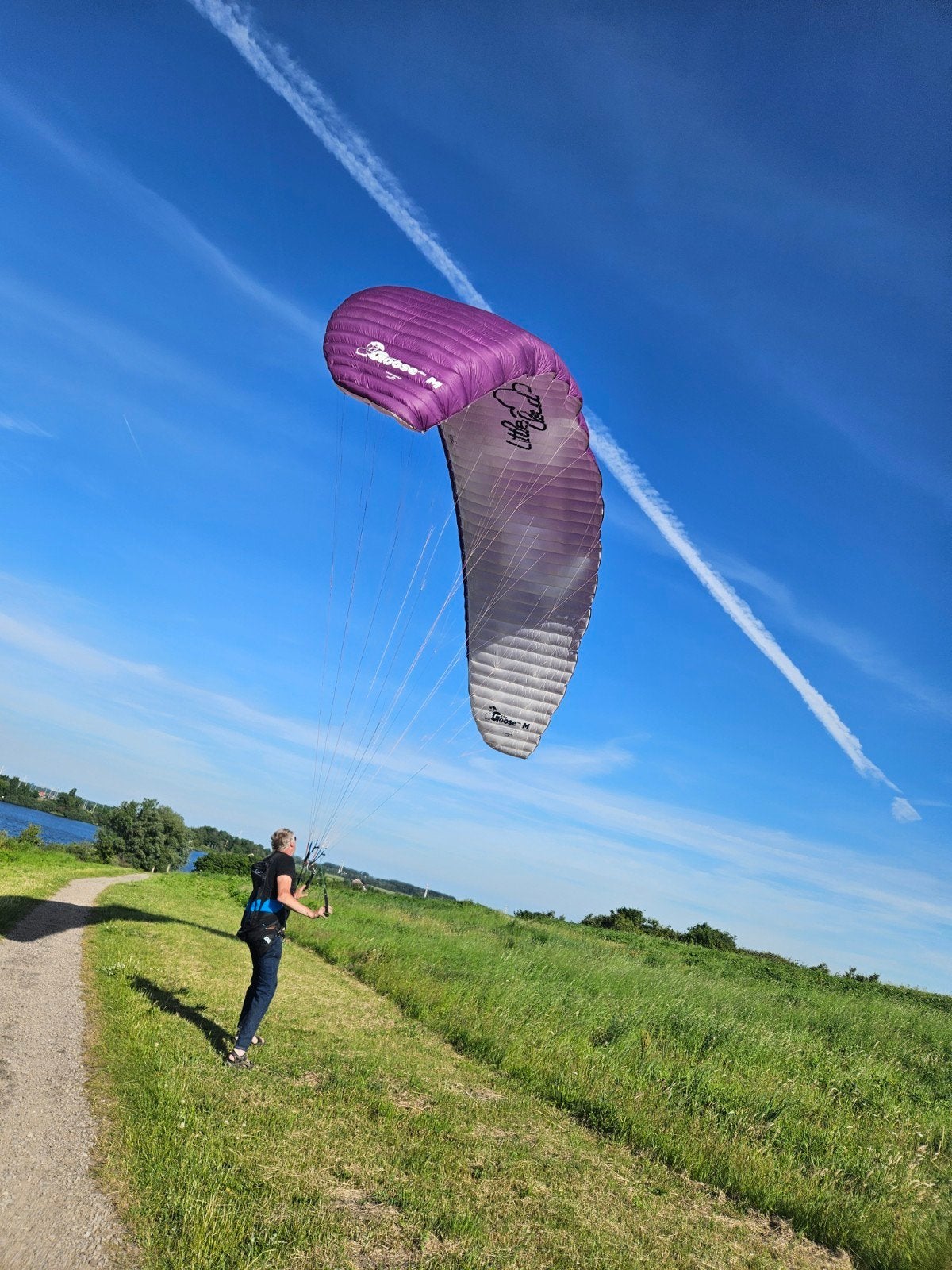 Little Cloud Goose MK2 16m2 paars/wit., Sport en Fitness, Zweefvliegen en Paragliding, Ophalen of Verzenden, Gebruikt, Scherm