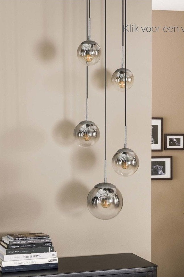Sfeervolle hanglamp Bubble Shaded glazen bollen, Ophalen of Verzenden, Nieuw, Glas, E27 (groot)