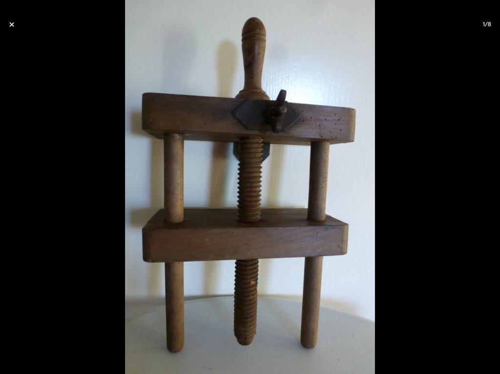 Antieke grote houten lijmklem, Antiek en Kunst, Ophalen