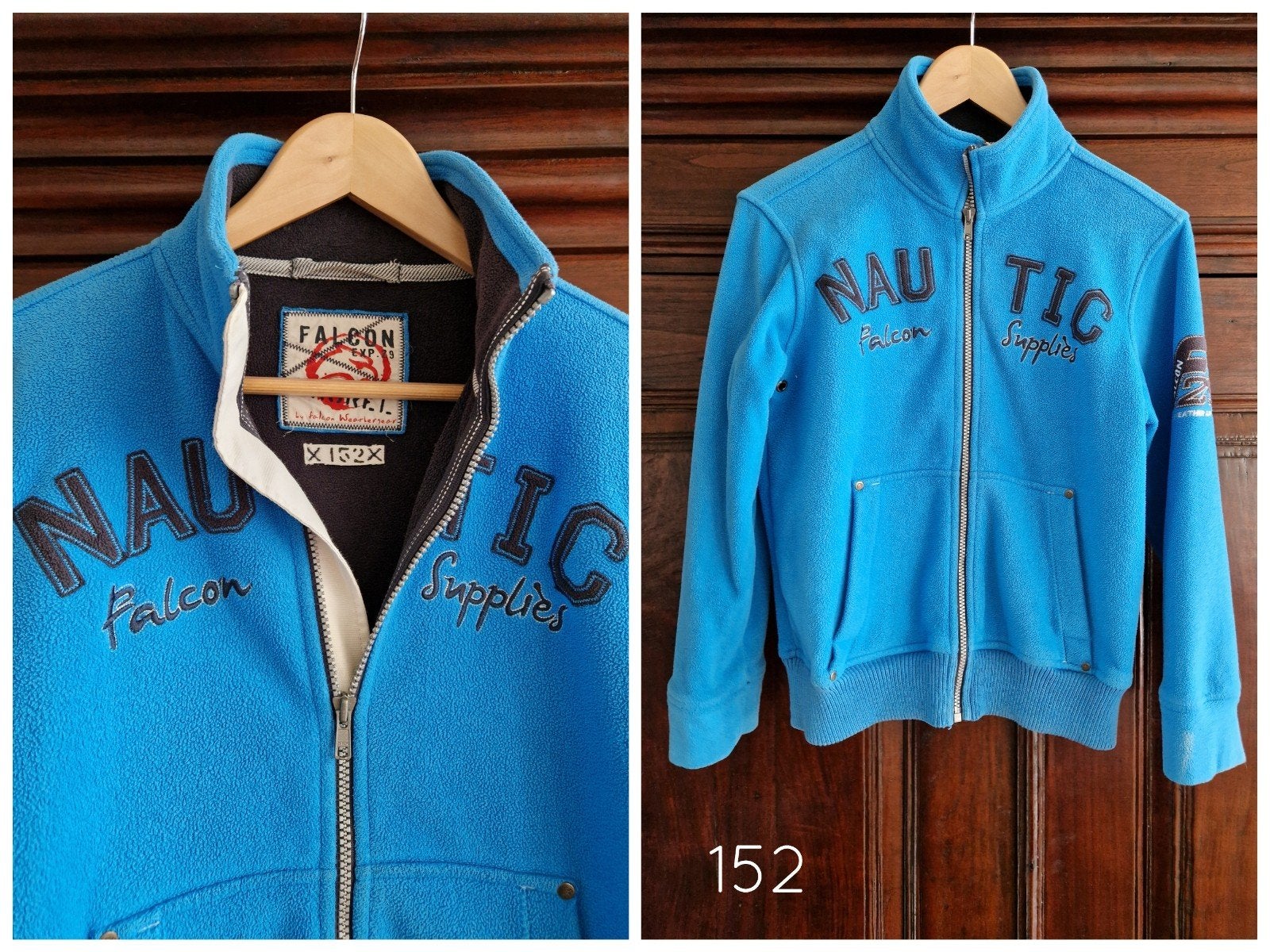 Falcon fleece vest tussen jasje blauw 152, Ophalen of Verzenden, Zo goed als nieuw, Jas, Falcon