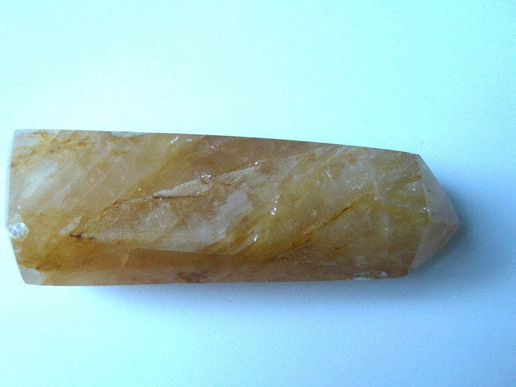 Golden healer prachtige GROTE obelisk toren zuil limoniet, Ophalen of Verzenden, Mineraal