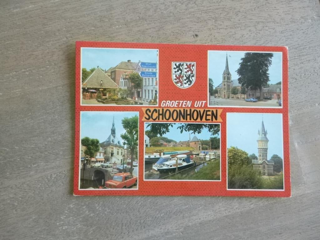 Schoonhoven, groeten uit/kerk/auto 1978, Verzenden, 1960 tot 1980, Ongelopen, Zuid-Holland