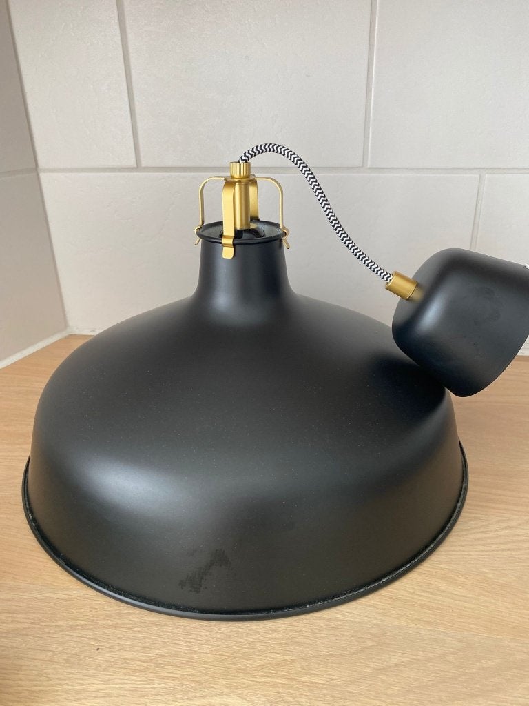 IKEA RANARP Hanglamp – Zwart – 38 cm, Ophalen, Zo goed als nieuw, Metaal, E27 (groot)