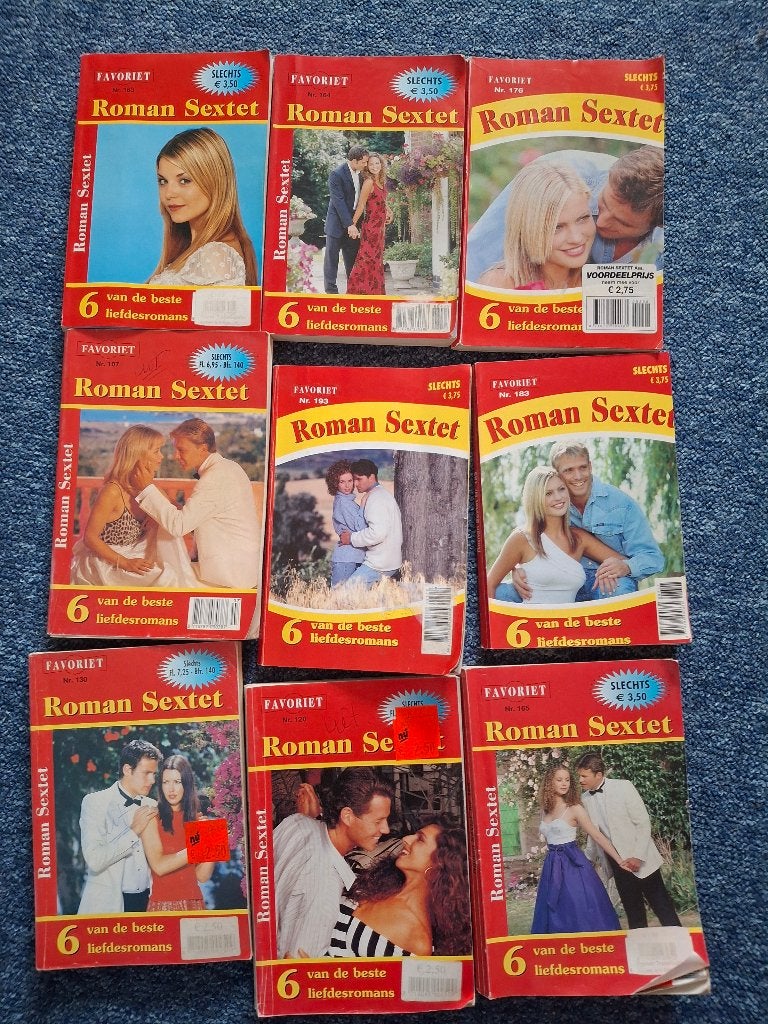 Favoriet romans 54 verhalen in 9 boekjes, Boeken, Ophalen of Verzenden, Gelezen