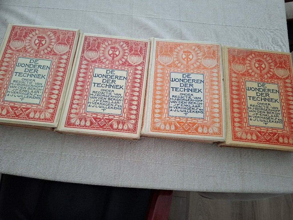 4 antieke boeken "De wonderen der techniek"(ca.1908), Antiek en Kunst, Antiek | Boeken en Bijbels, Ophalen, J.C. Dalmeijer