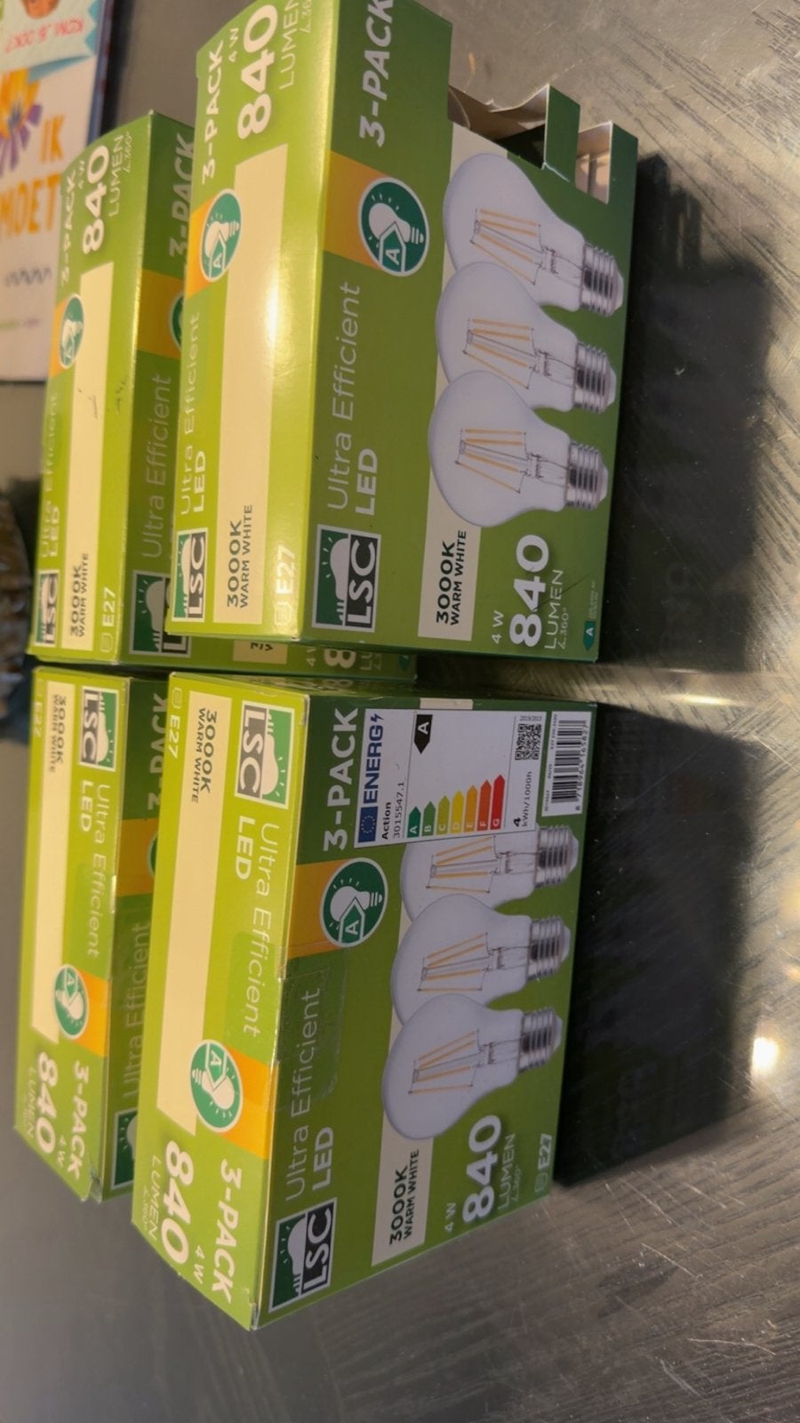 LSC Smart Connect LED lampen E27 4W 3000K 840 Lumen (4x 3-pa, Led-lamp, LSC Smart Connect, Nieuw, Minder dan 10 watt