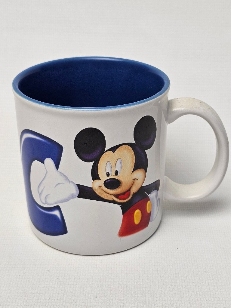 # Disneyland Mok - Mickey Mouse & Letter C, Gebruikt, Overige stijlen, Aardewerk, Mok