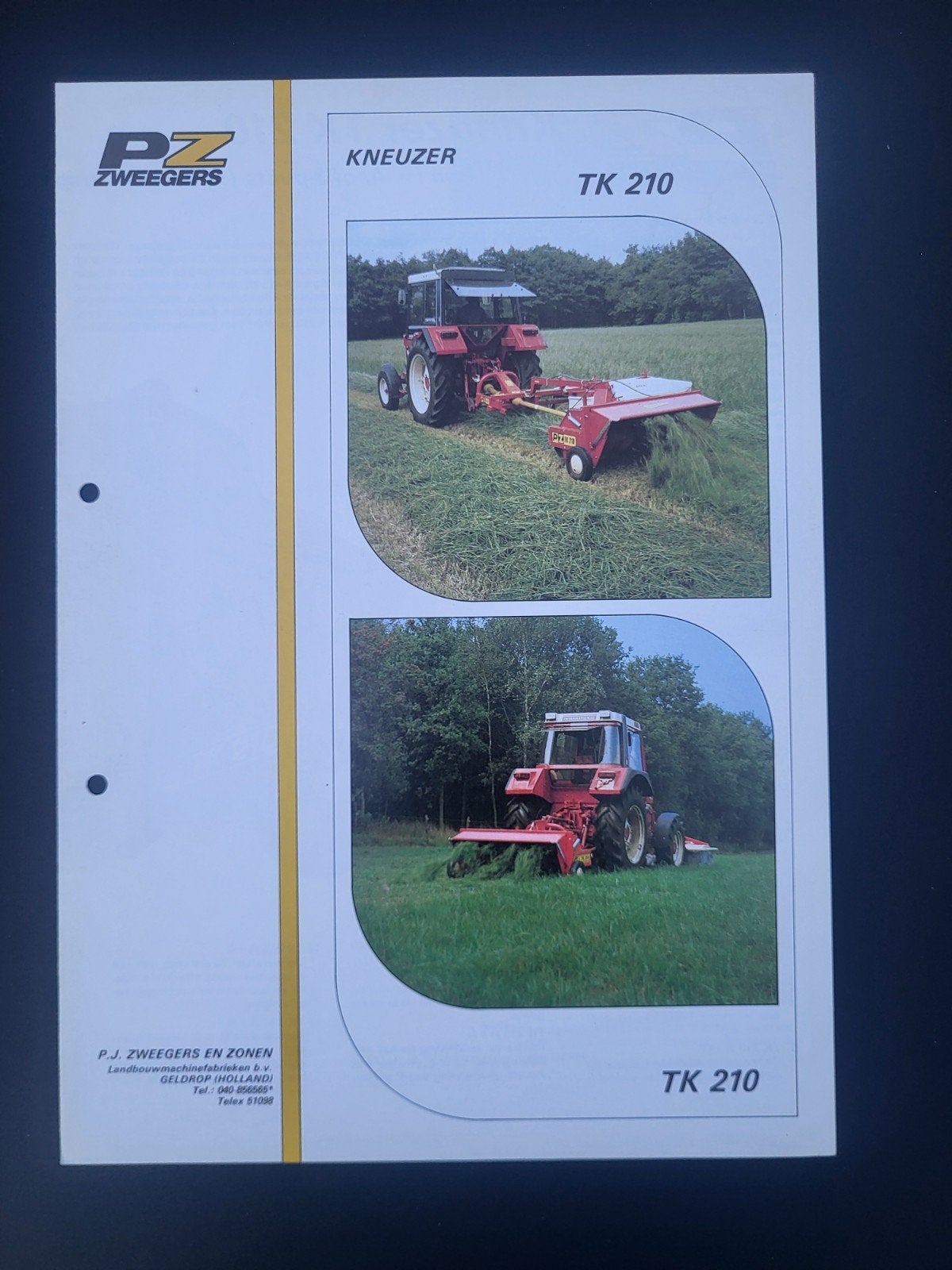 tractor folder PZ zweegers kneuzer TK 210, Ophalen of Verzenden, Zo goed als nieuw