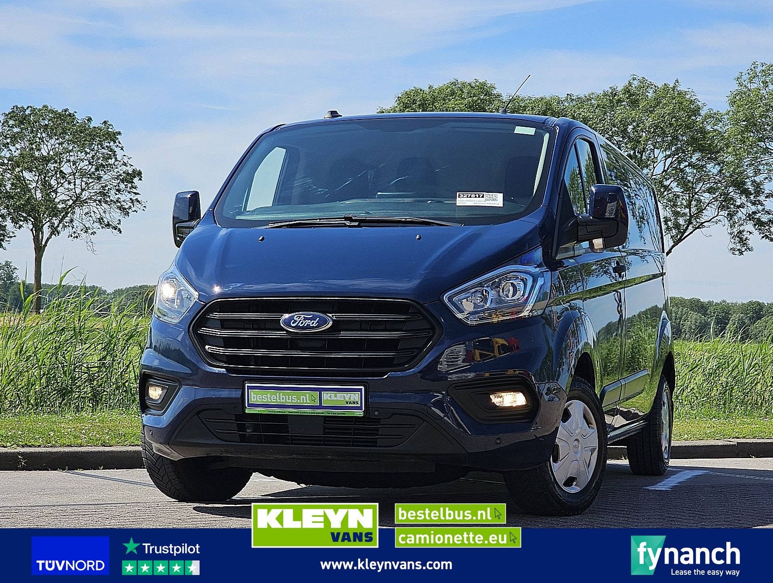 FORD TRANSIT CUSTOM l2h1 navi trekhaak!, Auto's, Gebruikt, Euro 6, Navigatiesysteem, Blauw