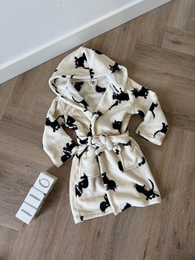 Nieuw wit zwart Hema badjas Takkie 110 - 116 Jip Janneke cut, Nacht- of Onderkleding, Jongen of Meisje, Nieuw, Ophalen of Verzenden