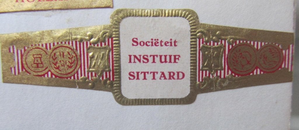 sigarenbandje  SITTARD sociëteit INSTUIF, Ophalen of Verzenden, Gebruikt, Sigarenbandjes
