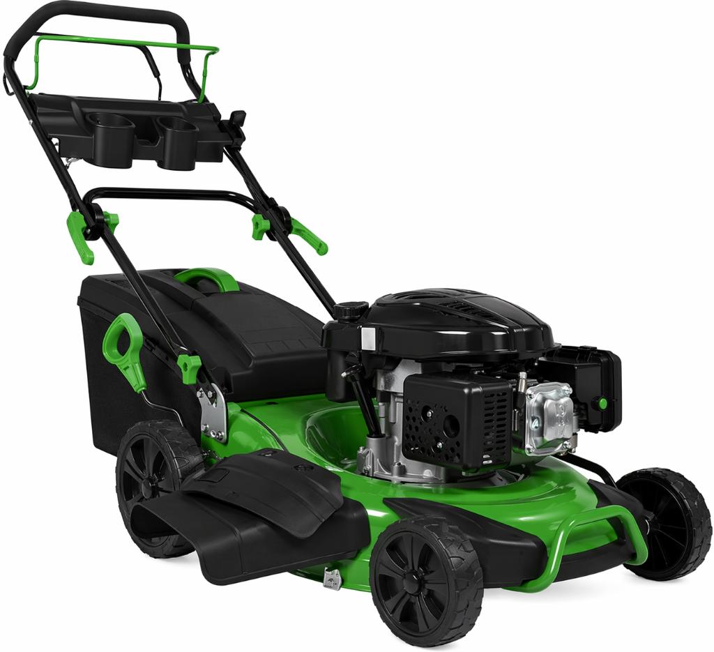 Benzine Grasmaaier - 196 cc / 4.7 pk– 53cm breed – 62L bak, Tuin en Terras, Grasmaaiers, Ophalen, Cirkelmaaier, Nieuw, Mulchfunctie