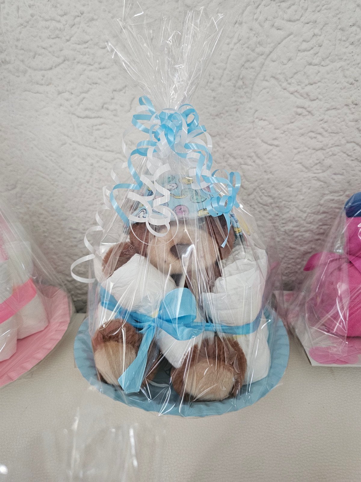Blauwe luiertaart beer. Jongen. It is a boy! Geboorte cadeau, Ophalen of Verzenden, Nieuw