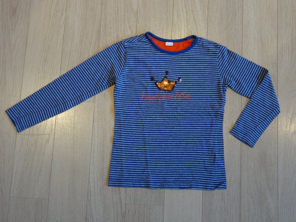 Streepjes longsleeve mt 110-116, Ophalen of Verzenden, Zo goed als nieuw, Meisje, Shirt of Longsleeve