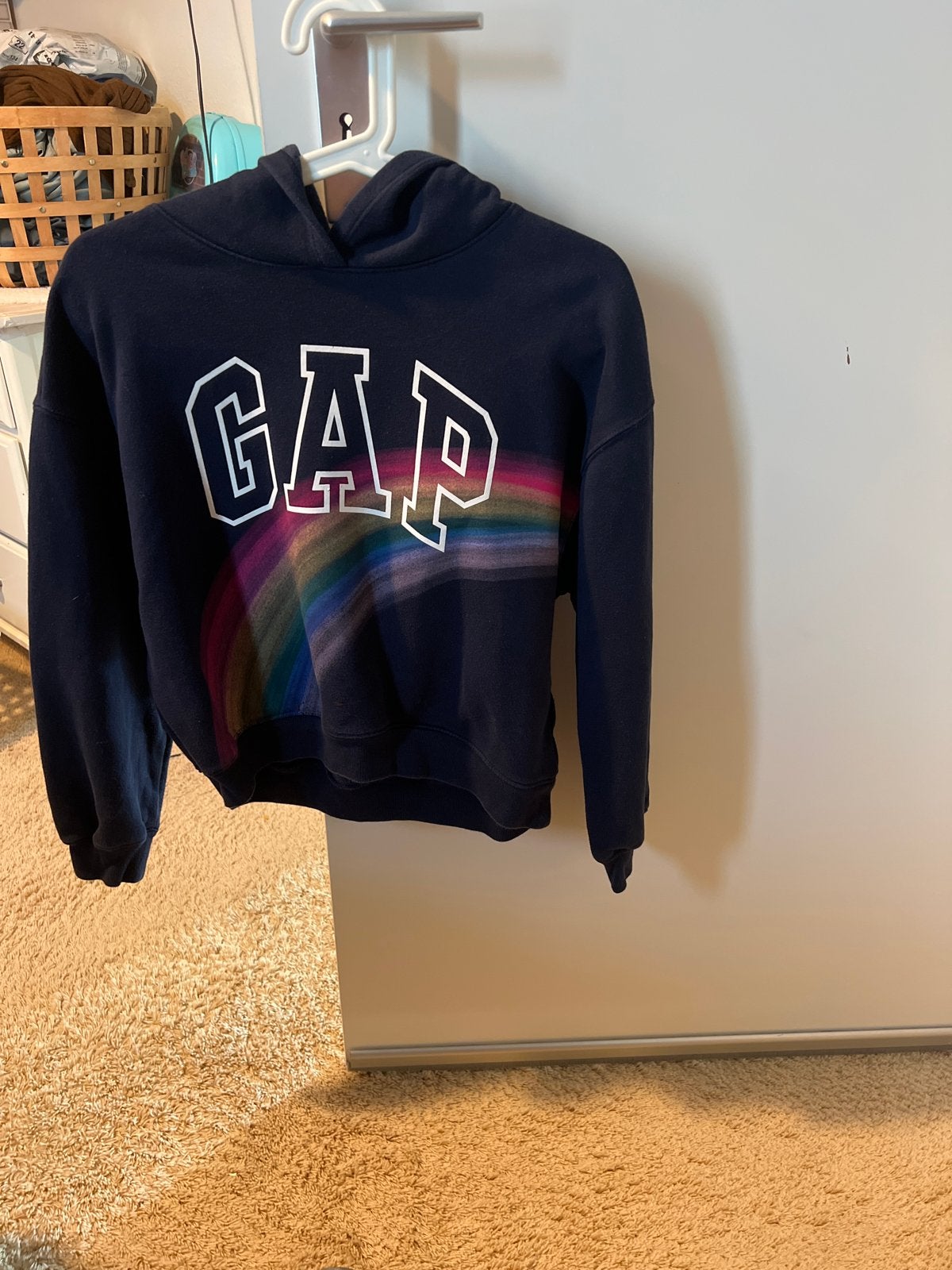 GAP hoodie met regenbooglogo, Ophalen, Gedragen, Maat 38/40 (M), Blauw