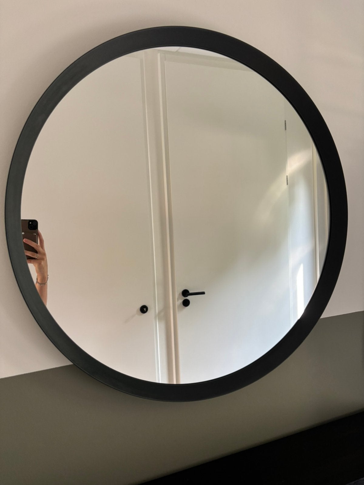 Ikea lagesund ronde spiegel 80 cm, Ophalen, Rond, Zo goed als nieuw, 75 tot 100 cm