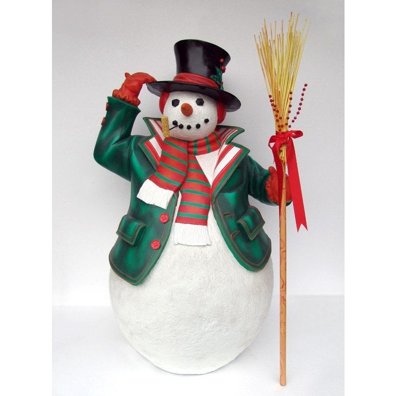 Snowman with broom – Sneeuwpop Hoogte 193 cm, Ophalen, HorecaBeelden, Nieuw, HorecaBeelden