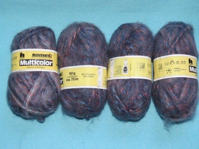 4x nieuwe bol garen Komet Multicolor 20% wol 50 gram, Ophalen of Verzenden, Nieuw, Breien of Haken, Wol of Garen