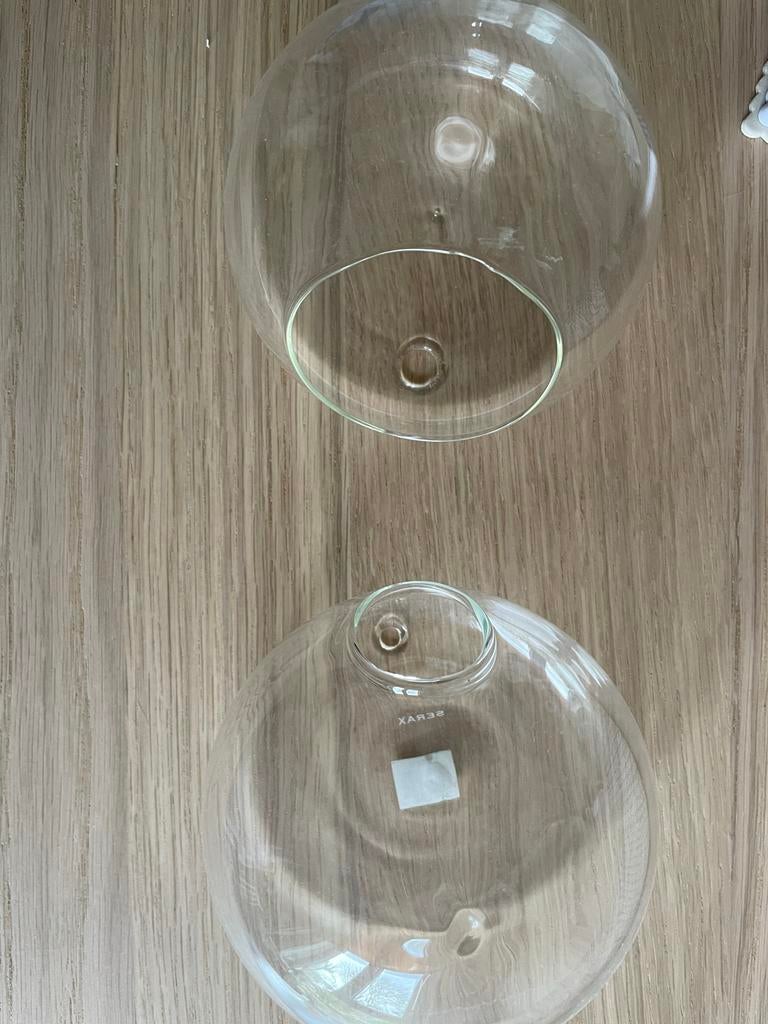 2 Nieuwe Serax Glazen Wandvaasjes - Modern Design, Ophalen, Overige kleuren, Nieuw, Glas