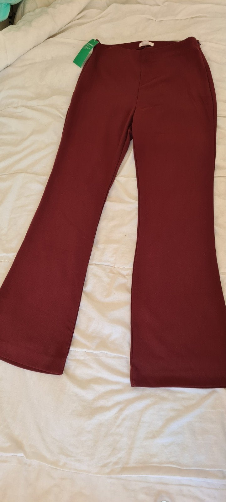 Bordeauxrode flared broek H&M Divided - Maat 40, Maat 38/40 (M), H&M Divided, Nieuw, Ophalen of Verzenden