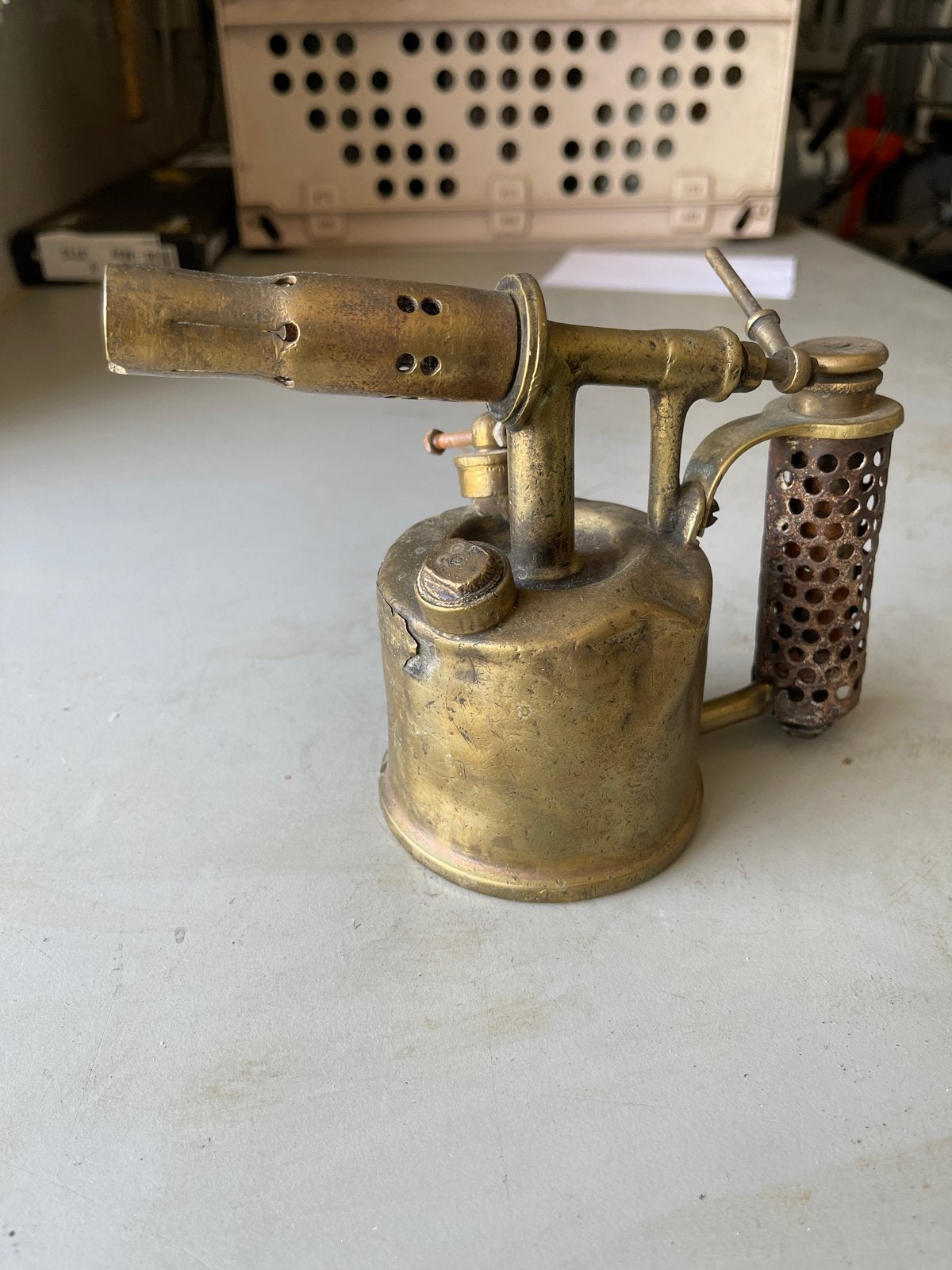 Antieke messing soldeerlamp - Vintage brander, Antiek en Kunst, Ophalen of Verzenden