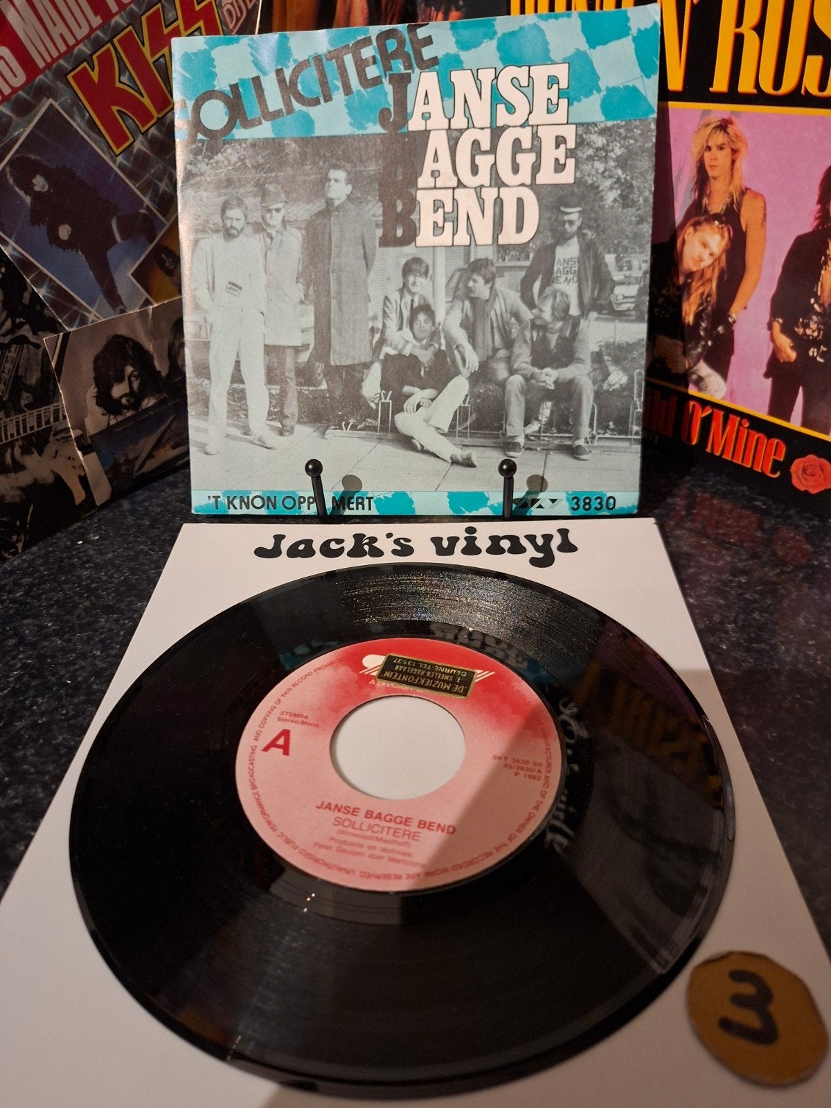 Janse Bagge Bend - Sollicitere (Vinyl Single) 1983, 7 inch, Ophalen of Verzenden, Zo goed als nieuw, Beschermende buitenhoes