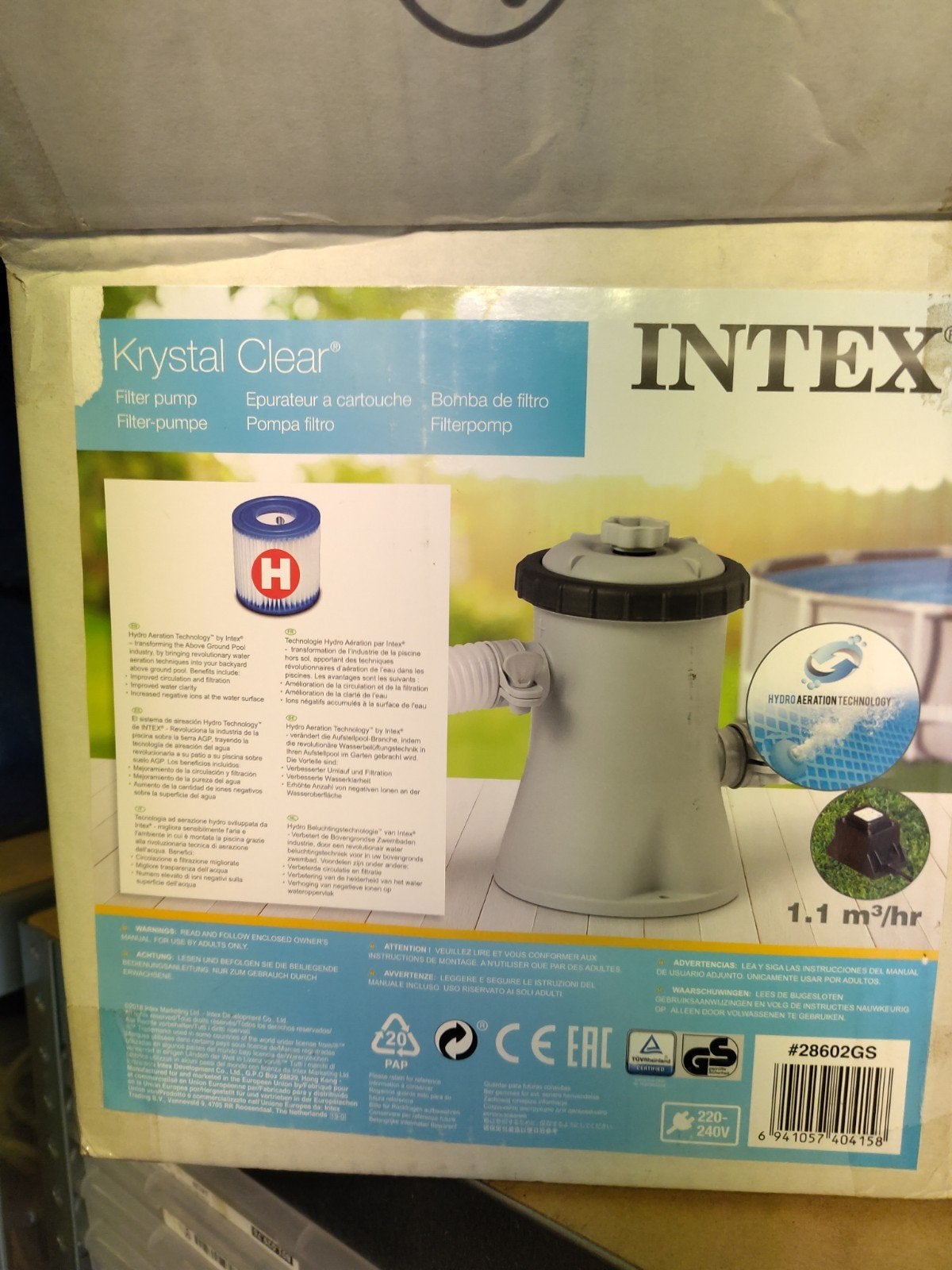 Intex Krystal Clear Filterpomp 1.1 m³/uur, Ophalen of Verzenden, Gebruikt, Zwembadpomp