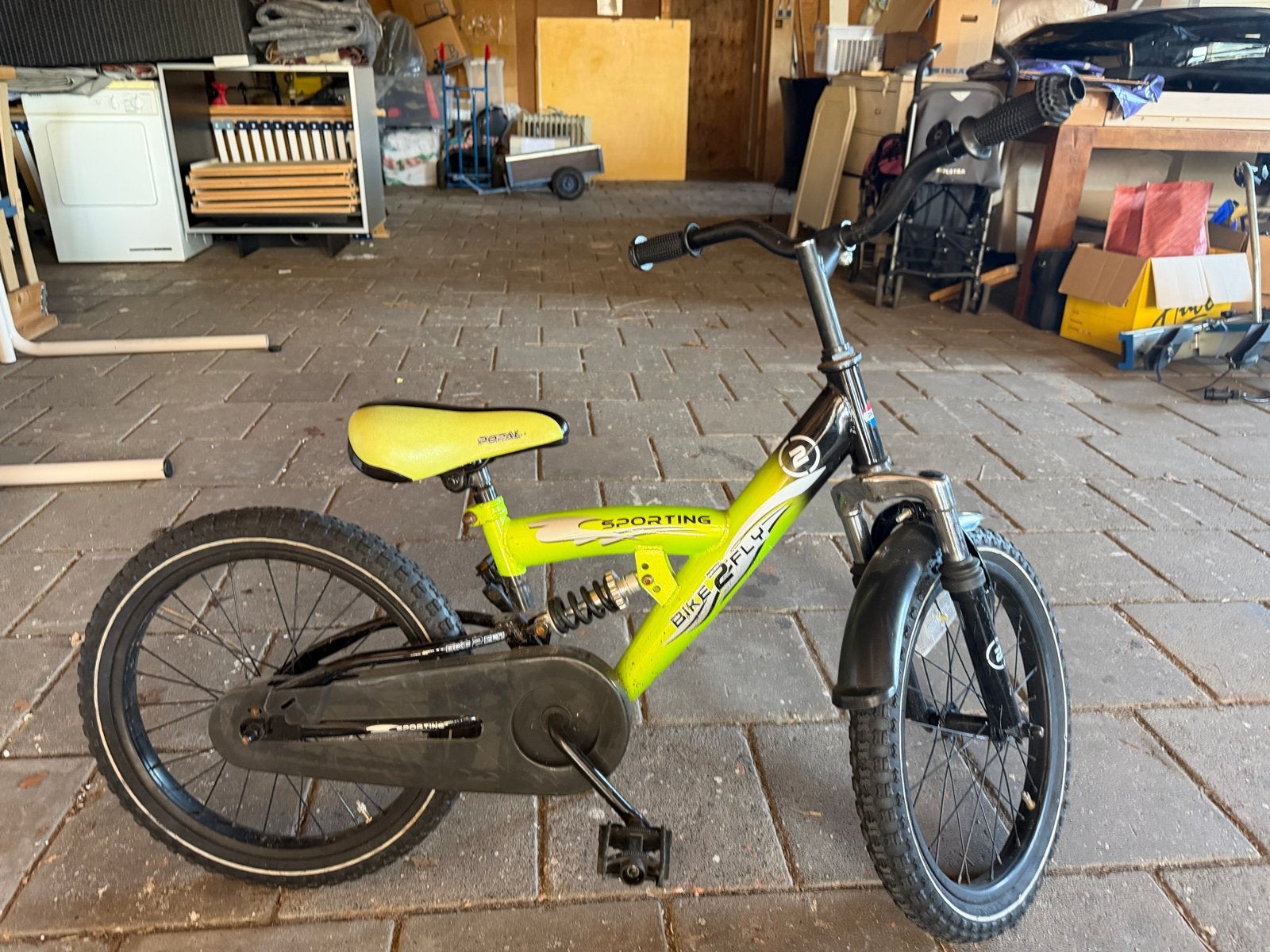 Sporting Bike 2 Fly kinderfiets - 20 inch, Ophalen, Gebruikt, Velgrem, 20 inch of meer