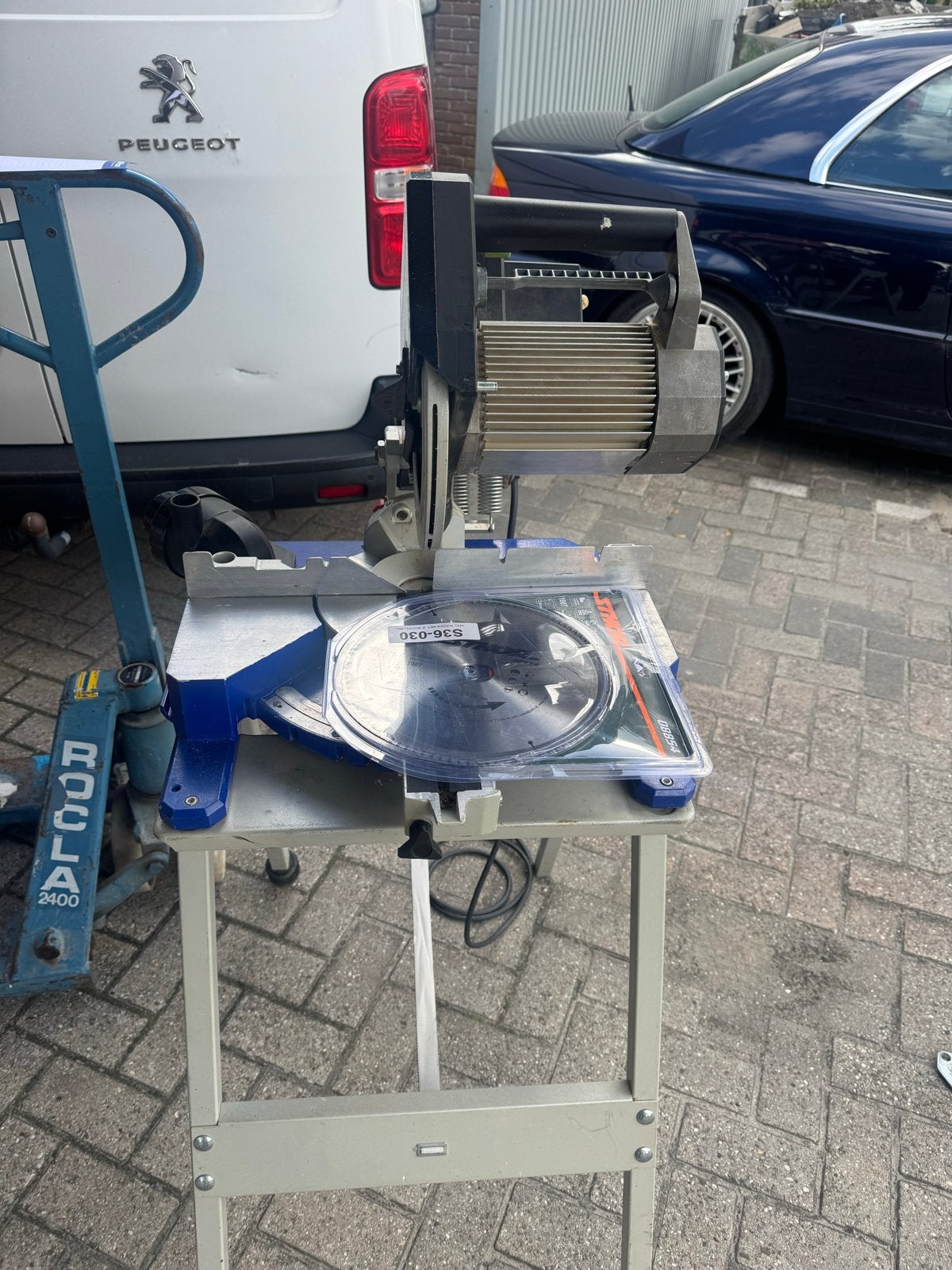 Elektra Beckum KGS 351 Afkortzaag met onderstel, Gebruikt, 70 mm of meer, Ophalen of Verzenden, Afkortzaag
