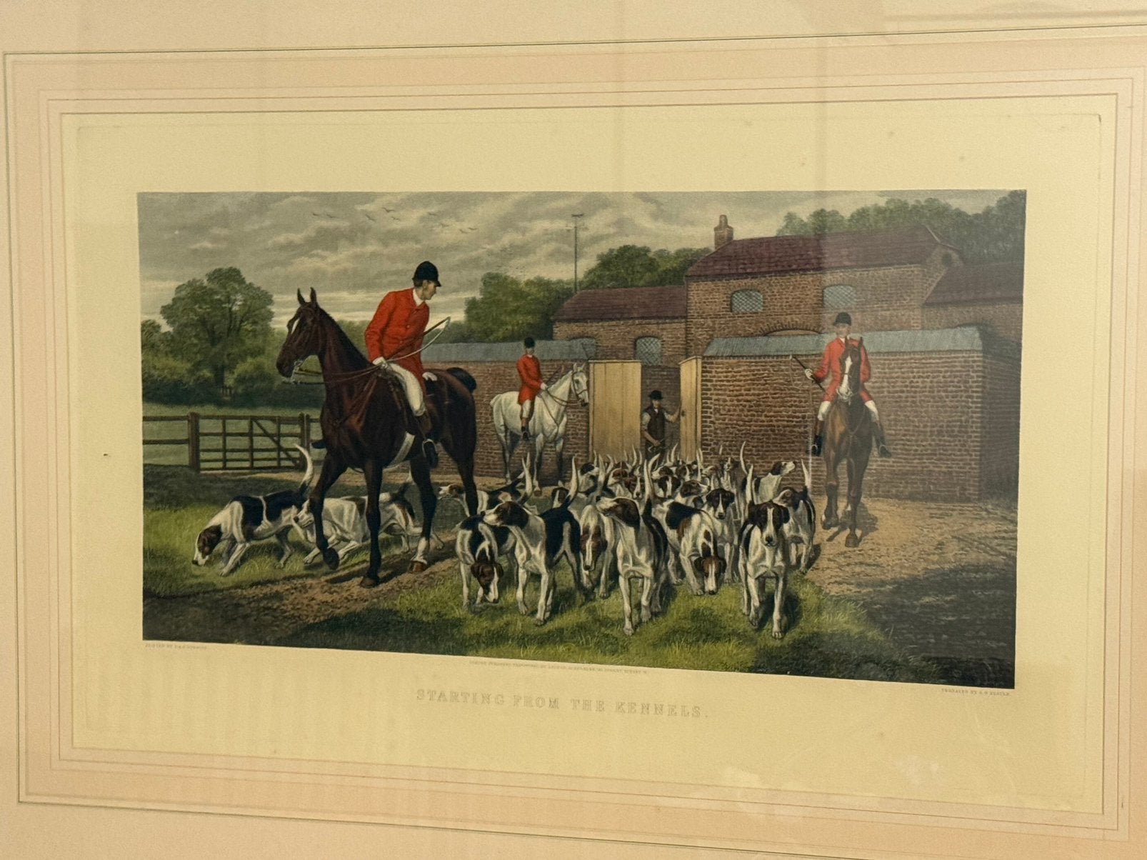 Arthur Ackermann paarden lijst, Antiek en Kunst, Kunst | Litho's en Zeefdrukken, Ophalen