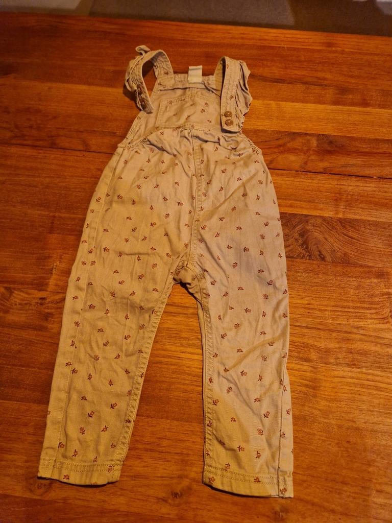 Hema Tuinbroek Meisje Maat 98 Beige met Print, Ophalen of Verzenden, Hema, Meisje, Broek