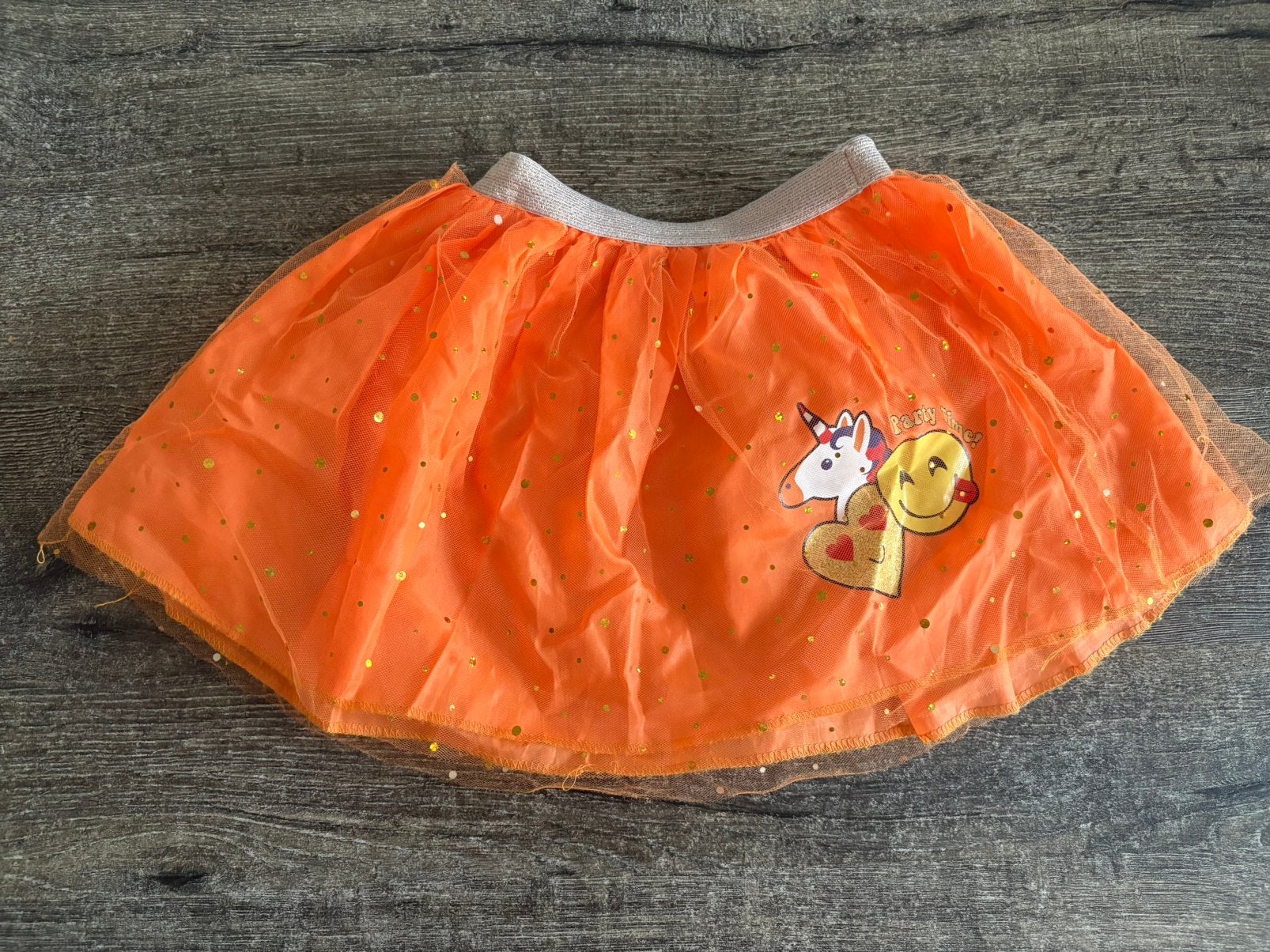 Koningsdag jurkje met smileys 104/110, Kinderen en Baby's, Ophalen of Verzenden, Zo goed als nieuw, Meisje, Jurk of Rok