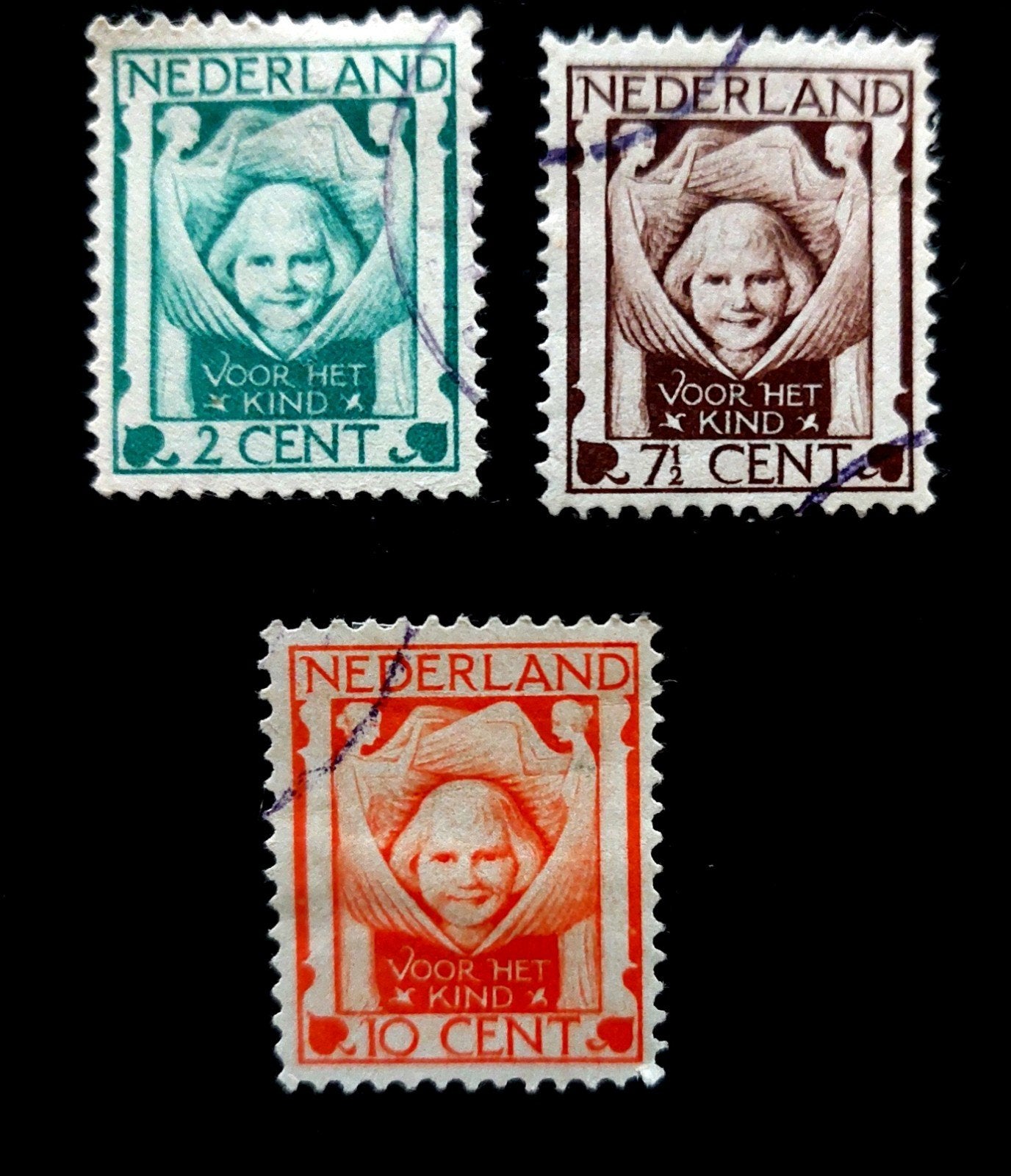 Kinderzegels 1924 gebruikt., Ophalen of Verzenden, T/m 1940, Gestempeld