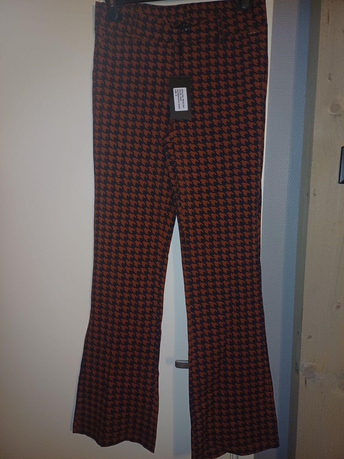 Mi Piace Travelbroek Straight Leg Rust Houndstooth Maat M, Maat 38/40 (M), Nieuw, Ophalen of Verzenden, Mp