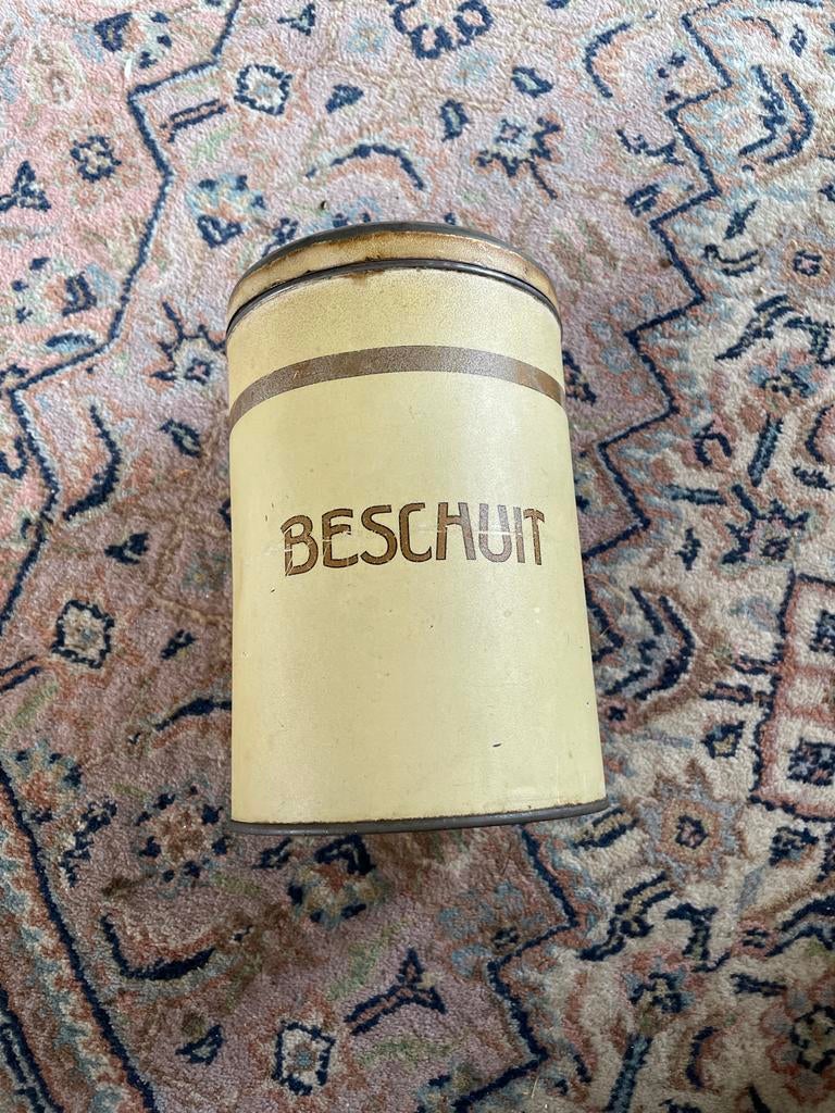 Vintage Beschuitblik - Oud Hollands Design, Verzamelen, Blikken, Gebruikt, Beschuit, Overige merken, Ophalen of Verzenden