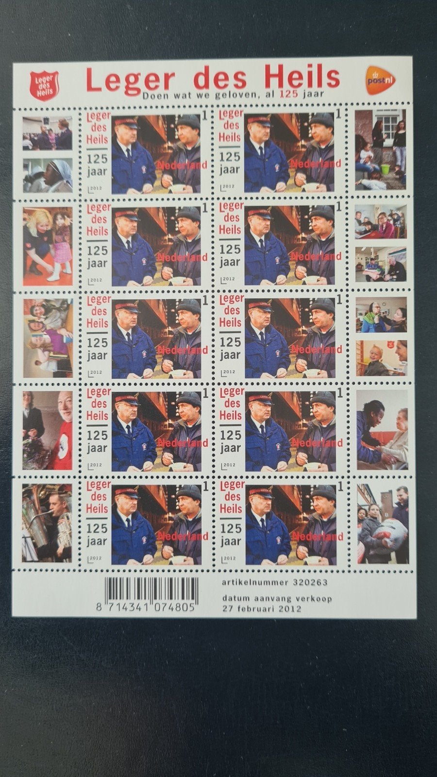 Postzegelvel NPHV 2909Leger des Heils 125 jaar - Postfris, Ophalen of Verzenden, Na 1940, Postfris