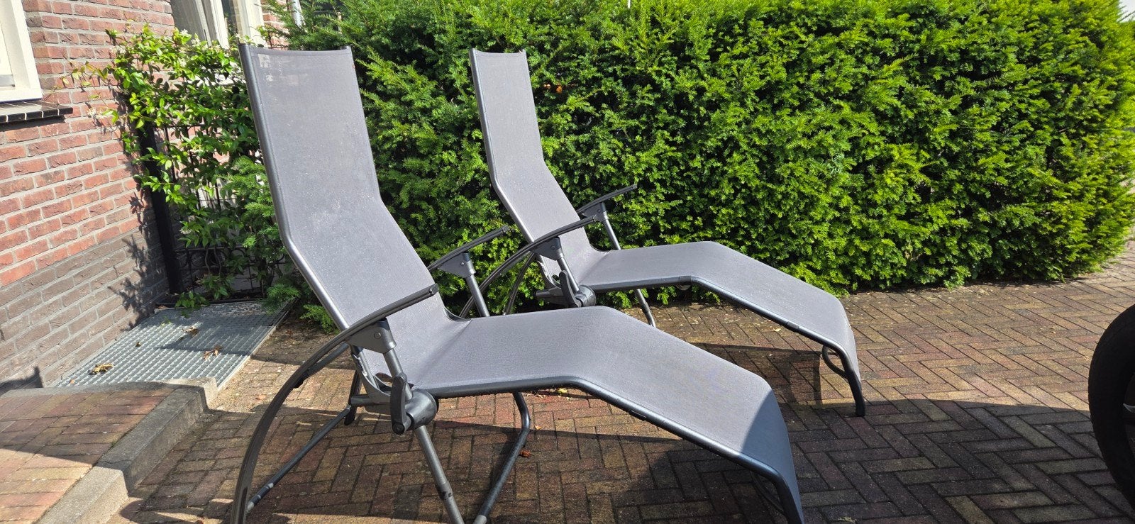 2 hoogwaardige aluminium tuinstoel/ligbed merk Kettler, Ophalen, Zo goed als nieuw, Aluminium, Verstelbaar