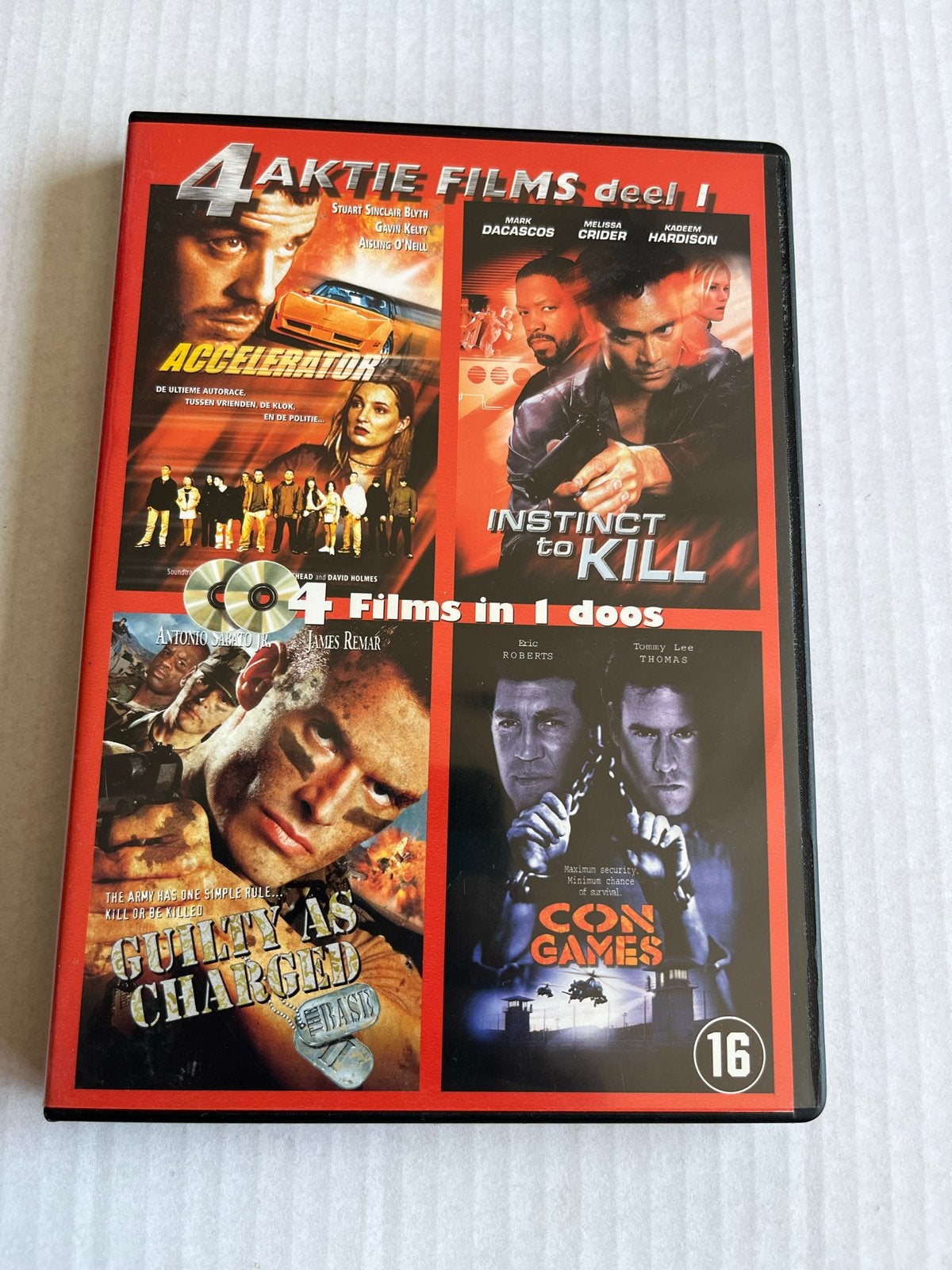 4 Aktie Films Deel 1 DVD: Accelerator, Instinct to Kill, Gui, Vanaf 16 jaar, Nederlands, Actie, Ophalen of Verzenden