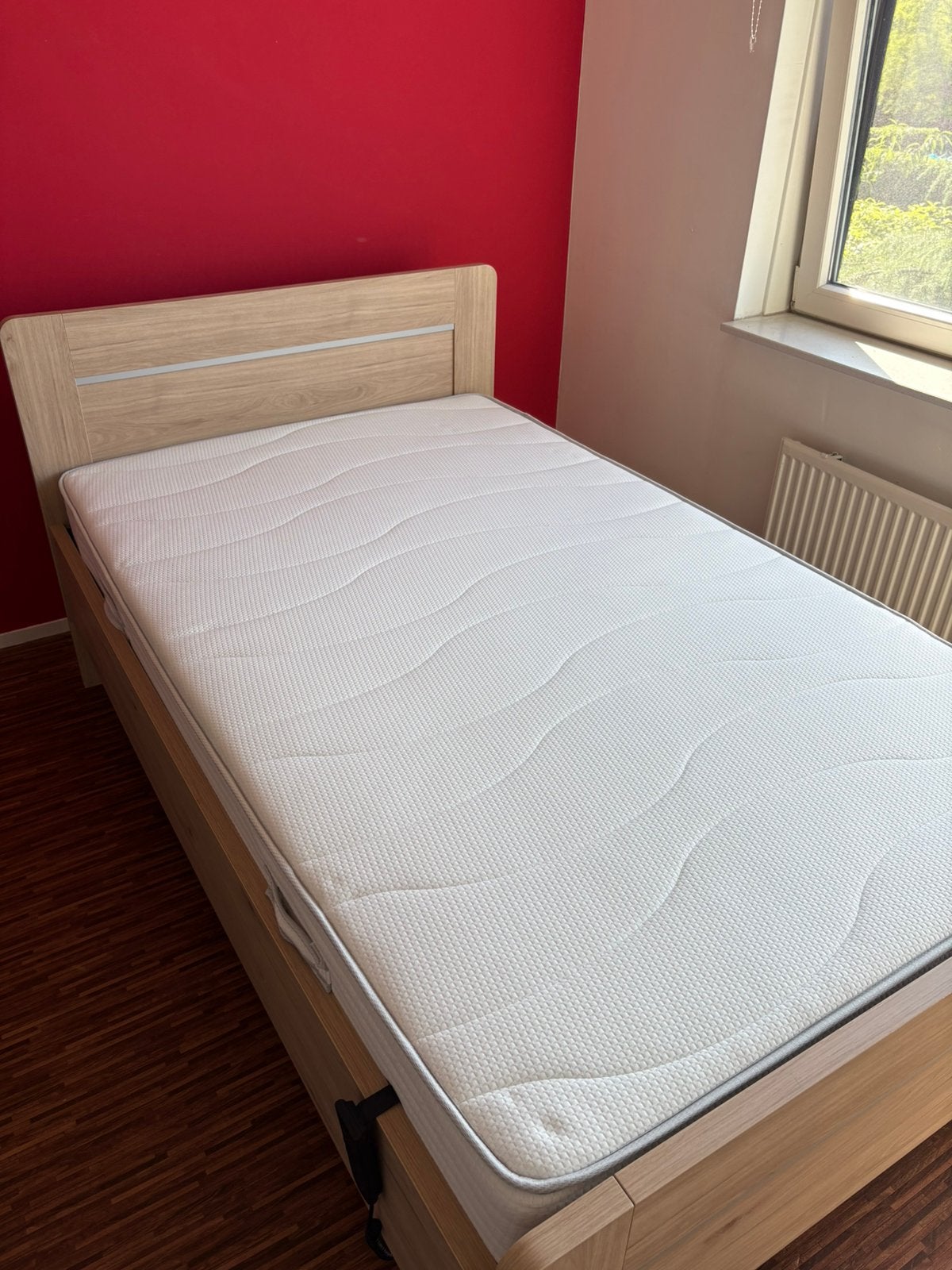 Electrisch bed 120x200, Ophalen, Beige, Twijfelaar, 120 cm