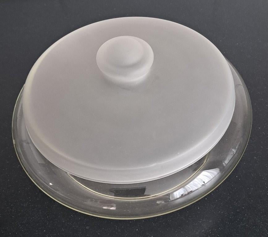 Sixties koektrommel met melkglazen deksel, Antiek en Kunst, Ophalen of Verzenden