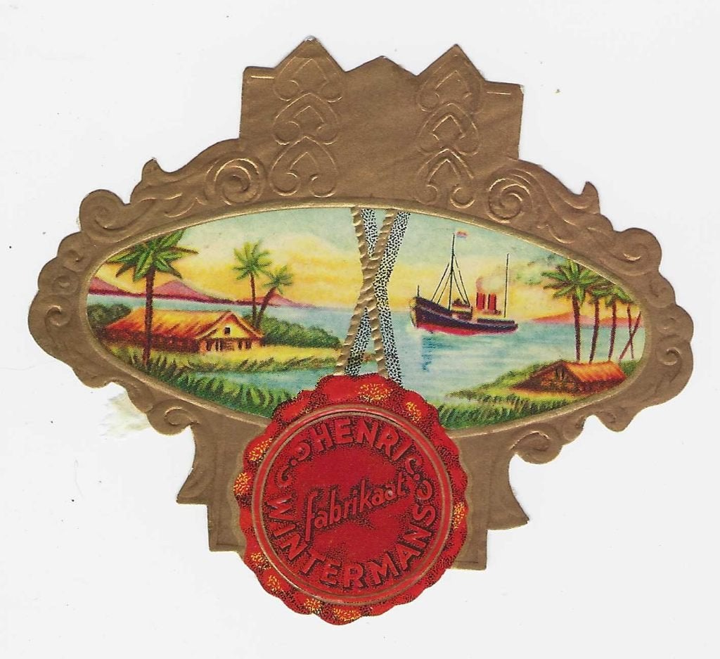 etiket A -574   sigarenbanden, Verzamelen, Ophalen of Verzenden, Zo goed als nieuw, Sigarenbandjes